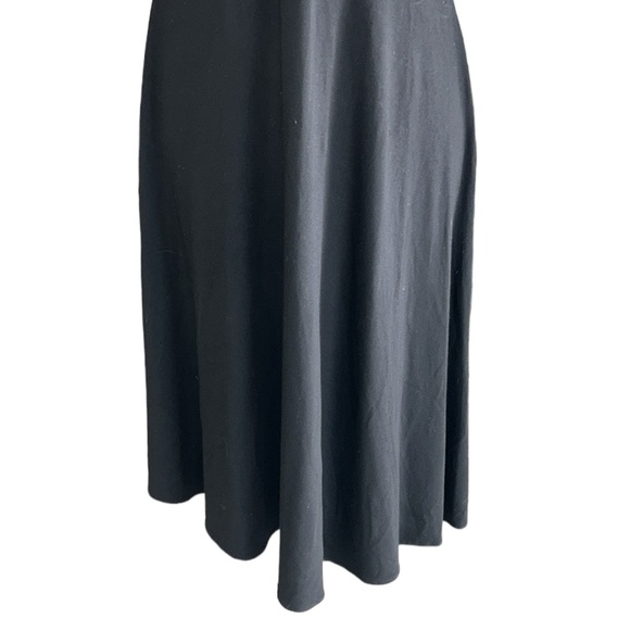 Shoshanna Black Jersey Knit Draped Surplice V-Neck A-Line Midi Dress - 8 - Picture 3 of 10